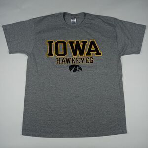 Iowa Hawkeyes T-Shirt Short Sleeve NCAA Men's Size XL Gray